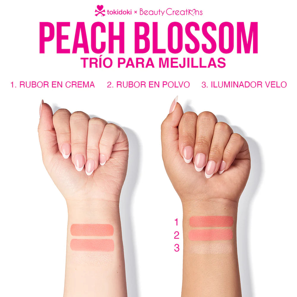 Trío de Rubores Peach Blossom Tokidoki x Beauty Creations
