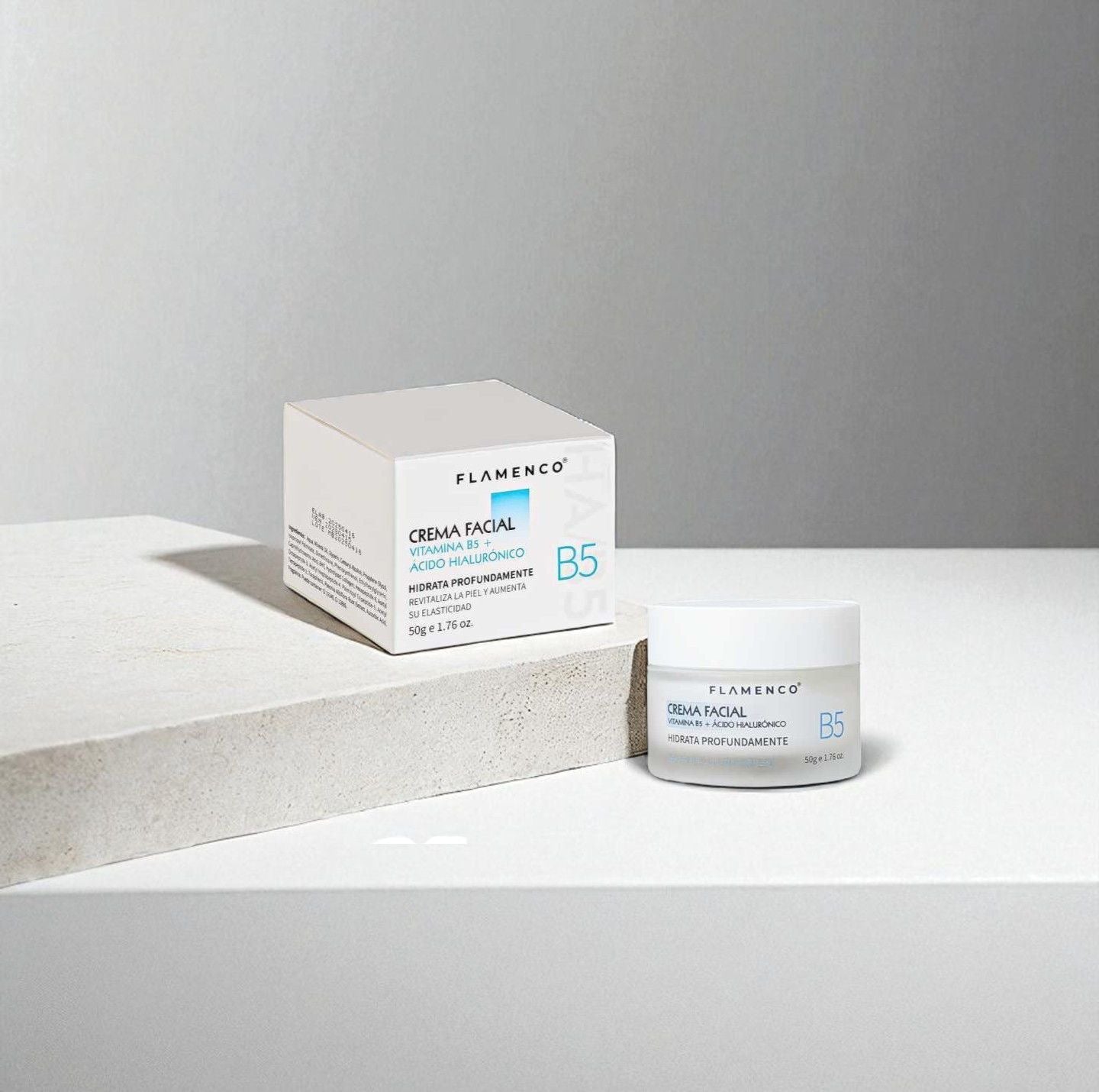 Crema Facial Hidratante Vitamina B5 + Ácido Hialuronico Flamenco