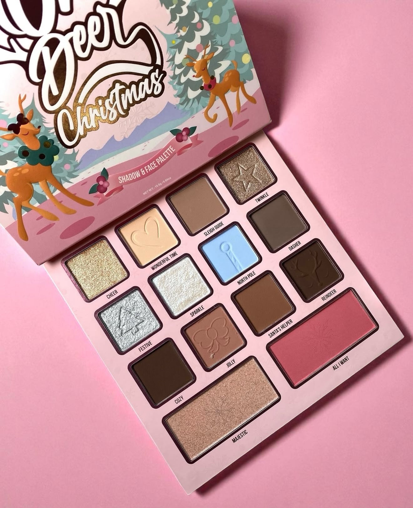 Paleta de Sombra Oh Deer Christmas Shadow & Face Palette Beauty Creations