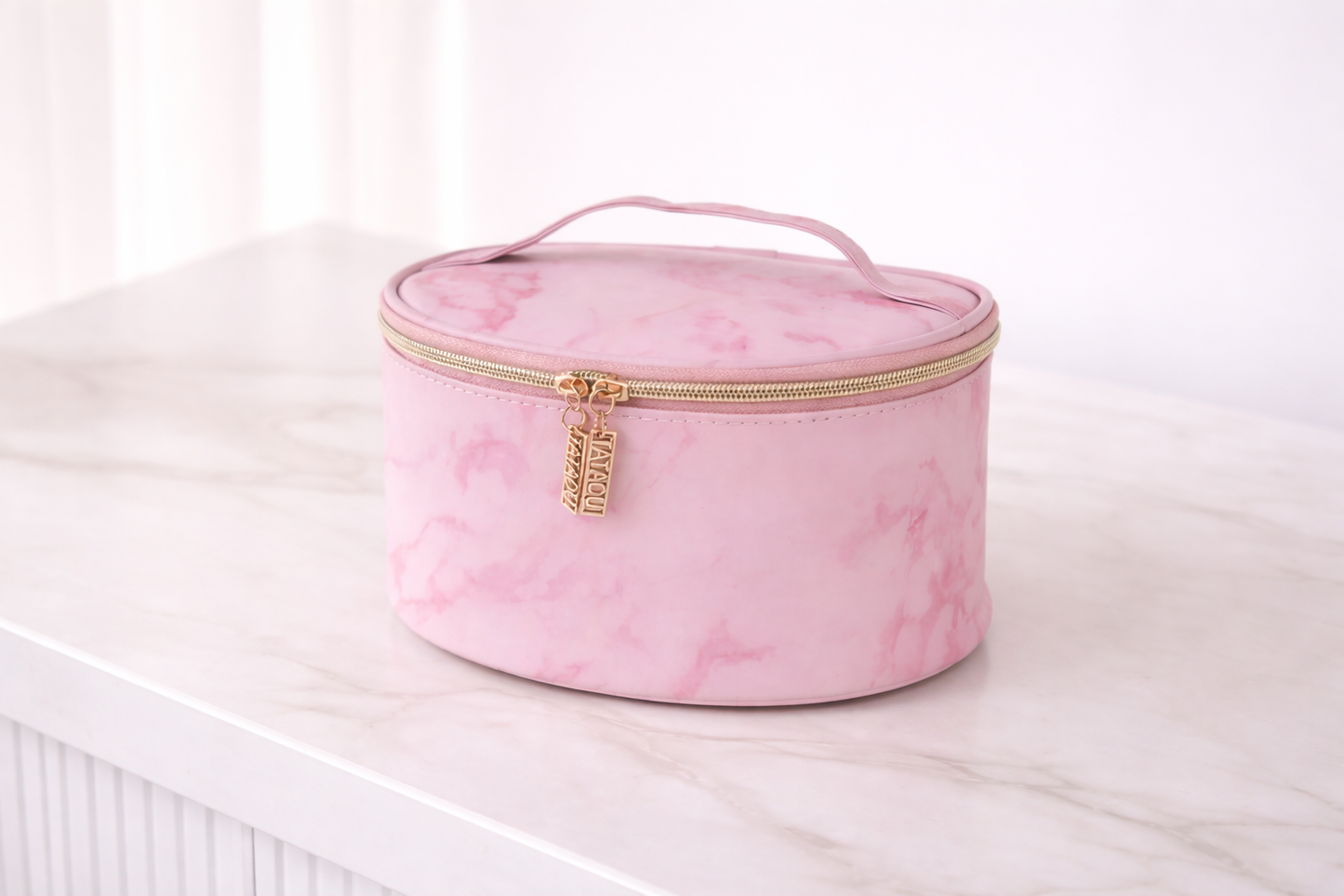 Cosmetiquero Ovalado Efecto Mármol