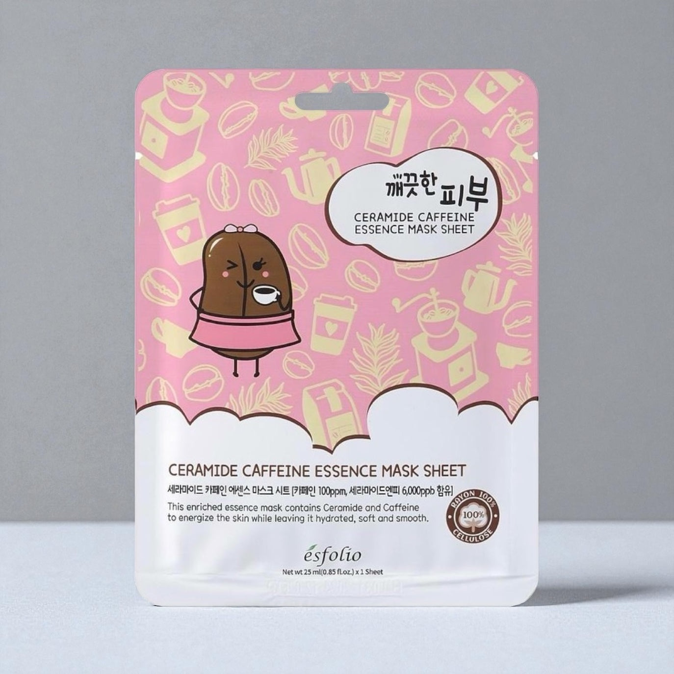 Mascarilla Facial Pure Skin Ceramide Caffeine Essence Mask Sheet Esfolio