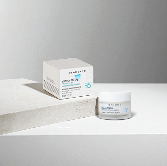 Crema Facial Hidratante Vitamina B5 + Ácido Hialuronico Flamenco