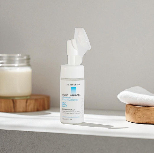 Espuma Facial Limpiadora Vitamina B5 + Ácido Hialuronico 125ml Flamenco