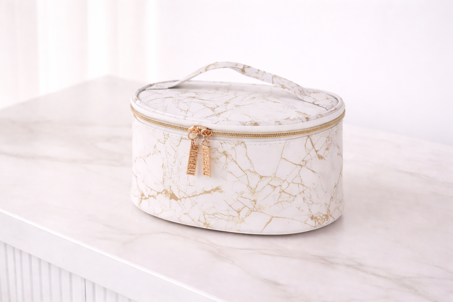 Cosmetiquero Ovalado Efecto Mármol