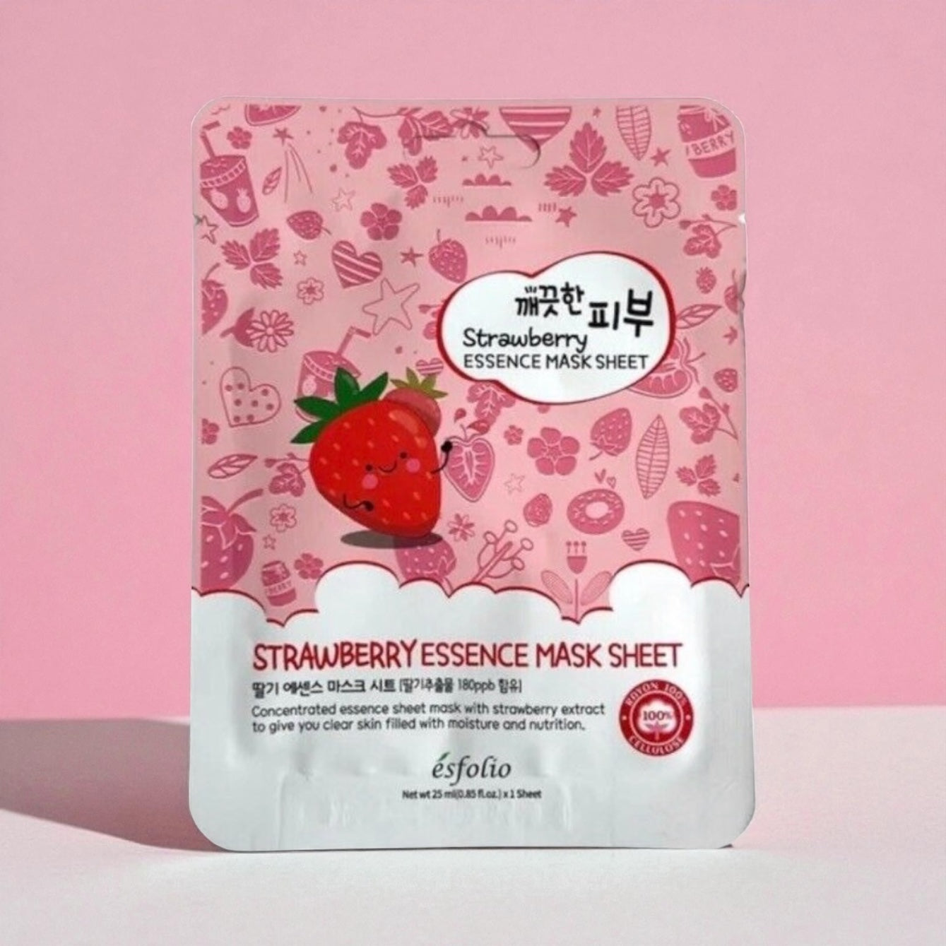 Mascarilla Facial Pure Skin Strawberry Essence Mask Sheet Esfolio