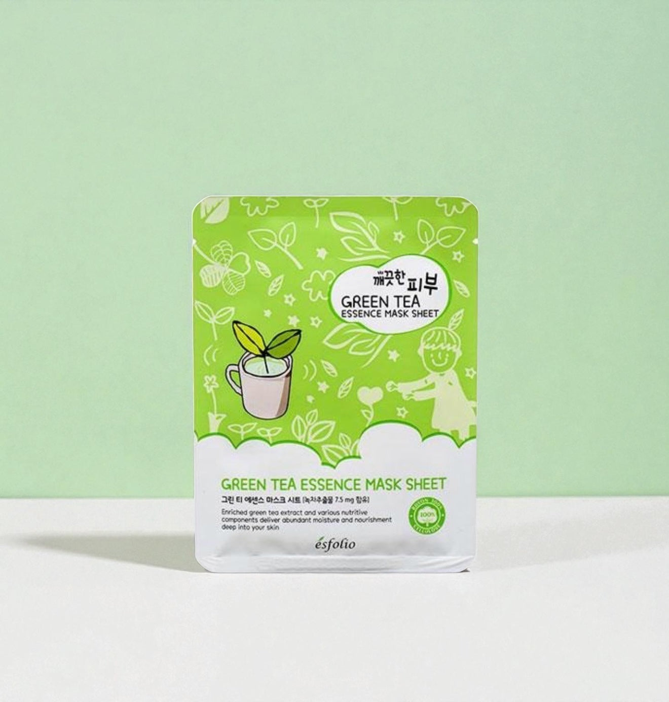 Mascarilla Facial Pure Skin Green Tea Essence Mask Sheet Esfolio